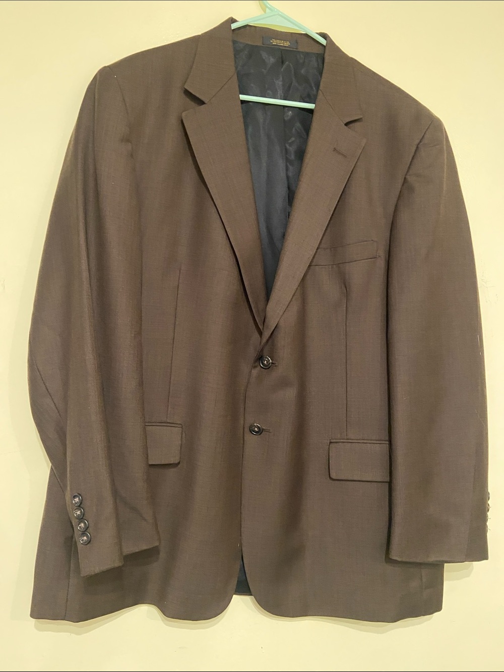Men's Brown Hardwick Single-Breasted Blazer - Notch Lapel Brown wool EUC 44